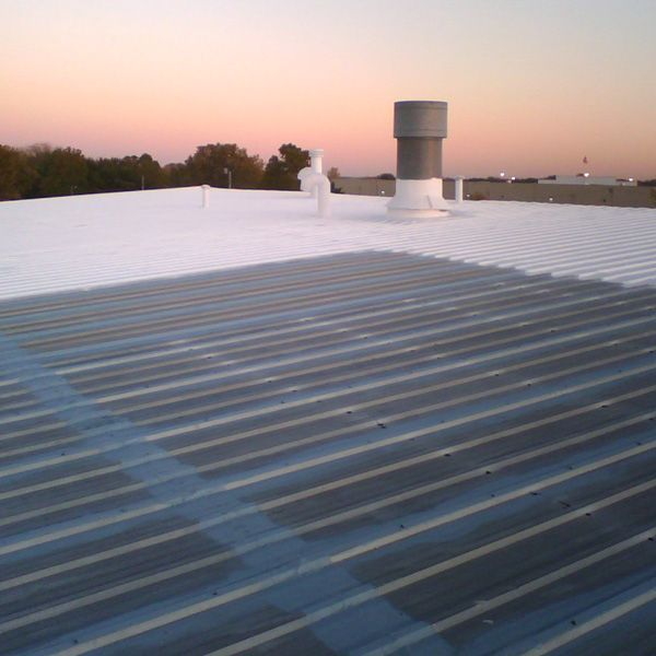 A roof with a chimney on top of it