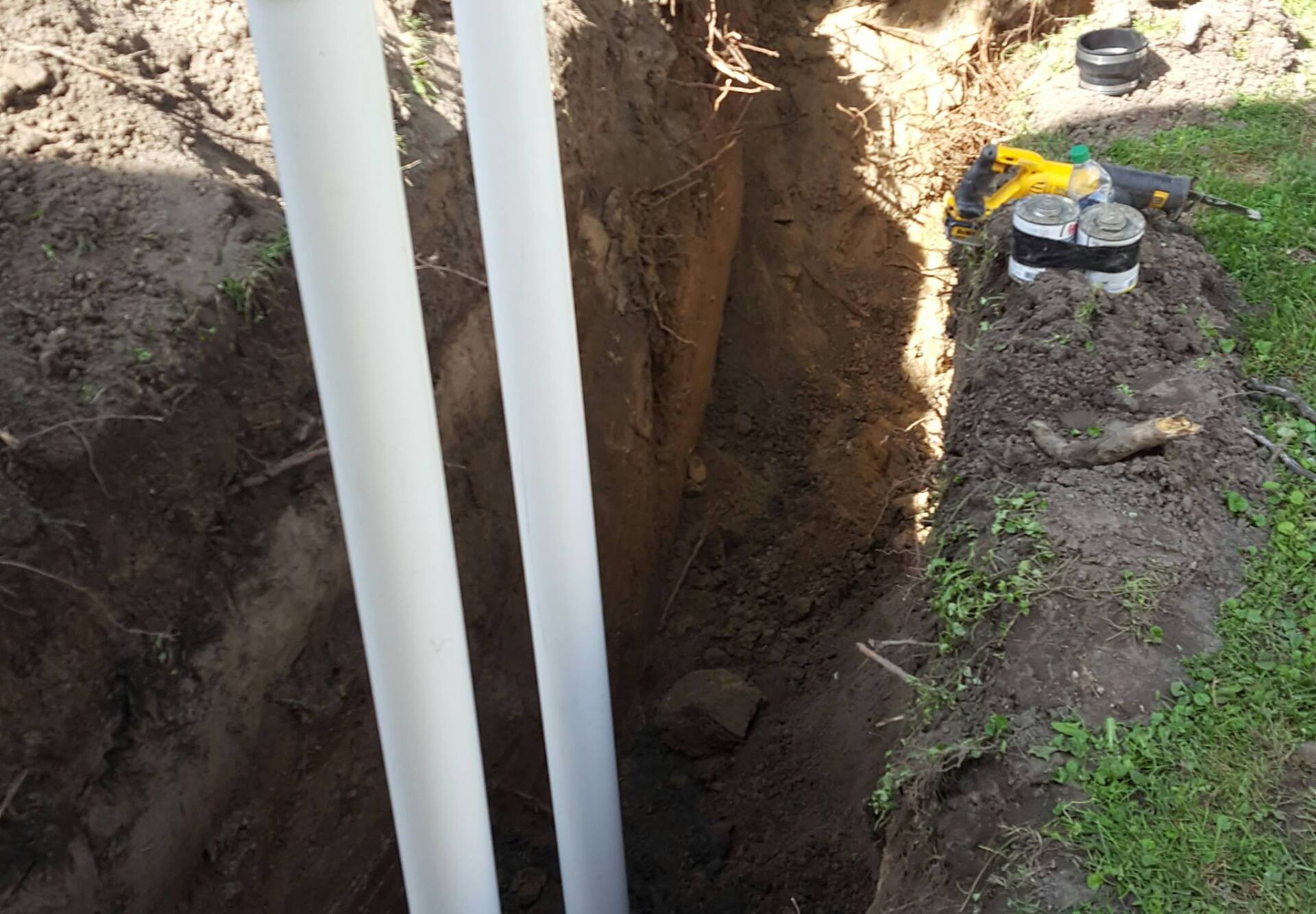 Putting Sewer Pipe — Port Huron, MI —  Modern Sewer & Drain Cleaning