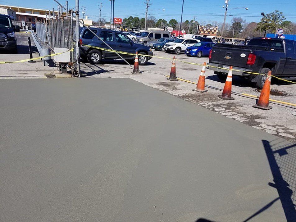 New Concrete Parking Lot — Norfolk, VA — Branche Industries