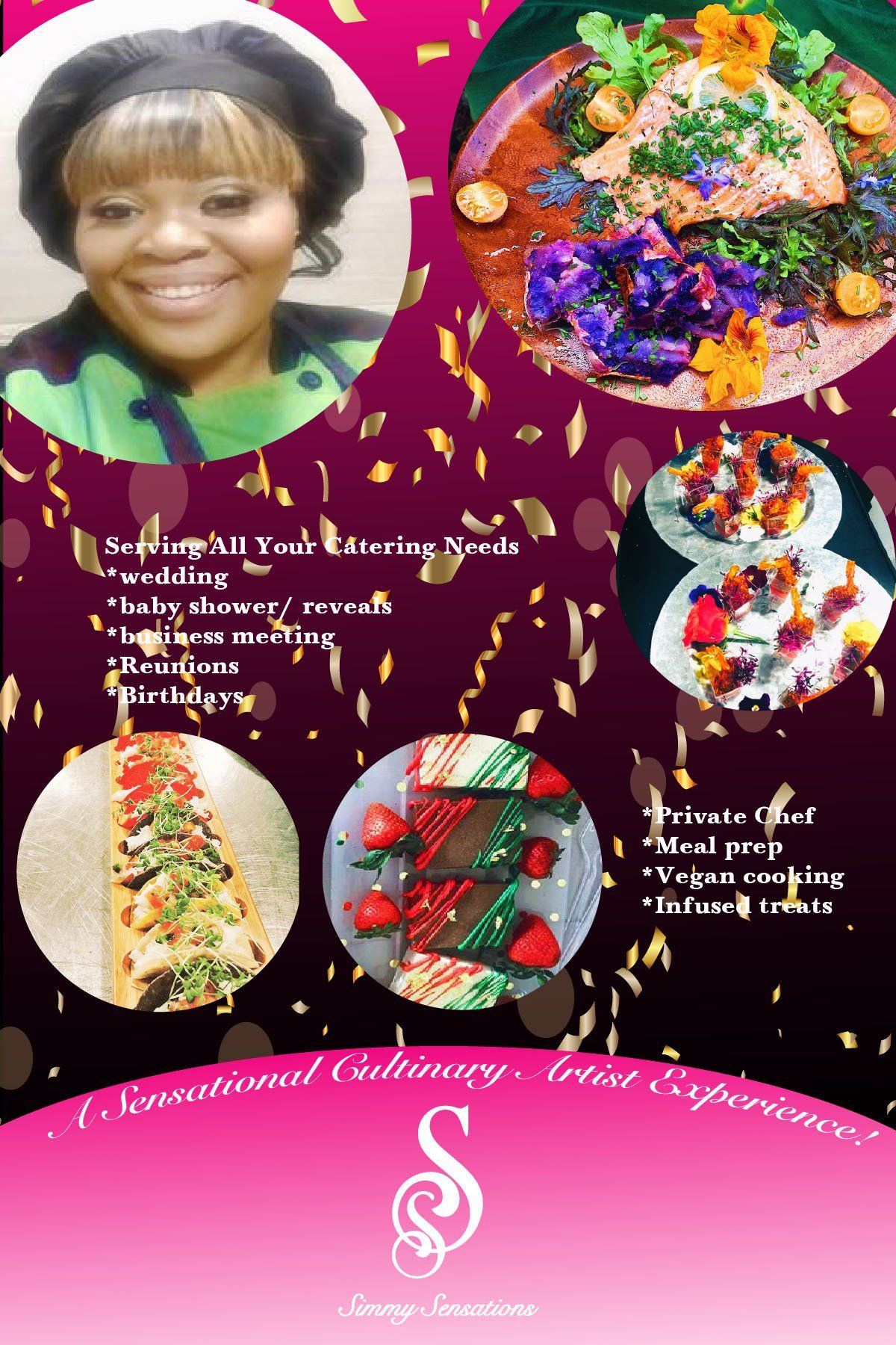Image of a design sample of a catering flyer