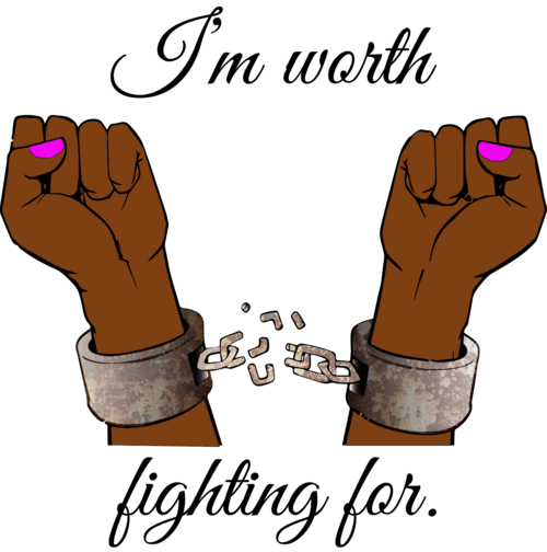 Image of a woman hands breaking the chain