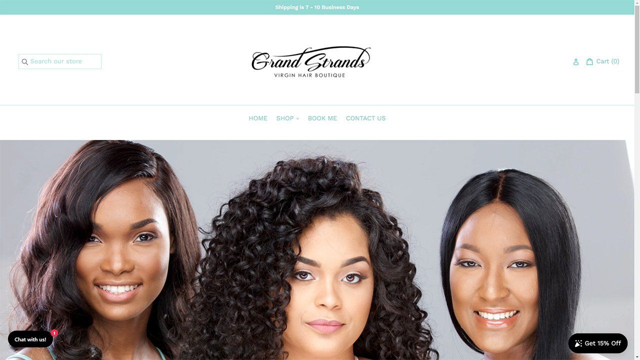 Image of a Grand Strands Hair website