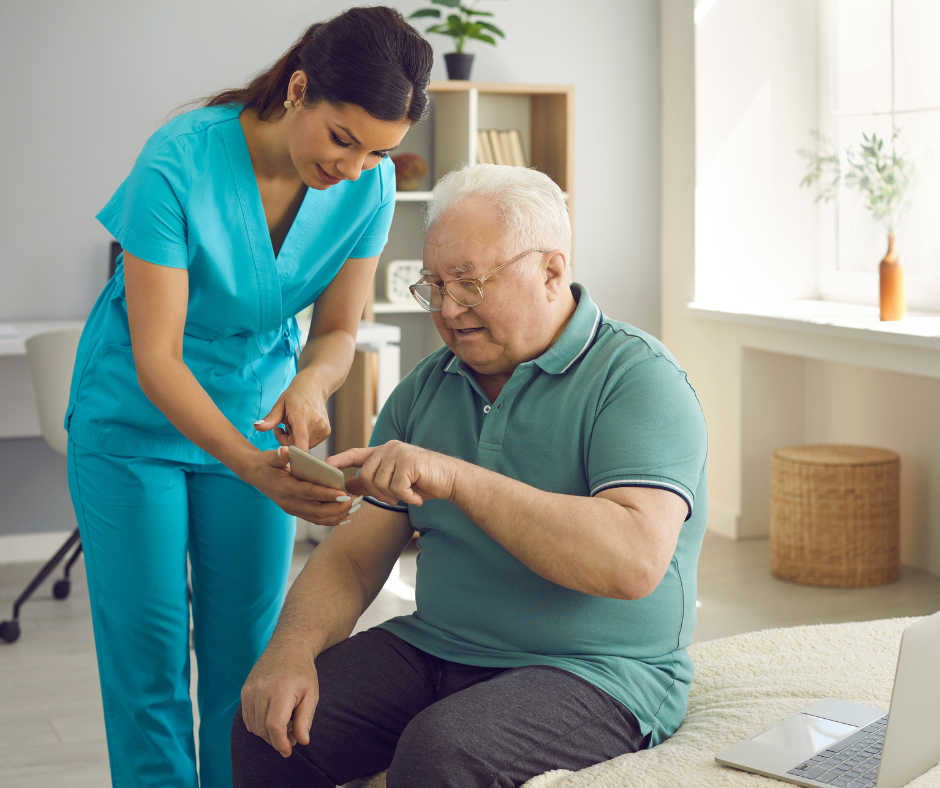 Personal Care Assistant helping a patient