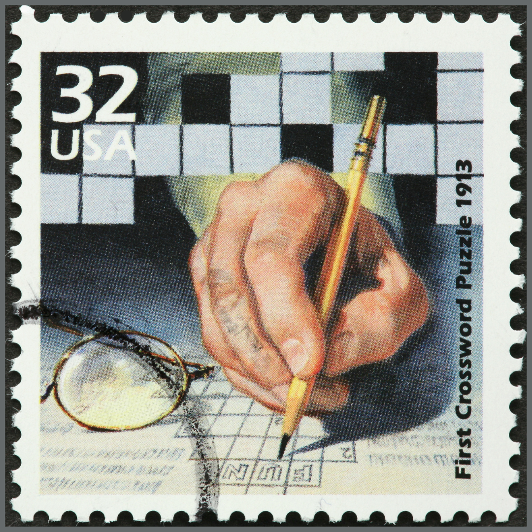 graphic of crossword puzzle stamp