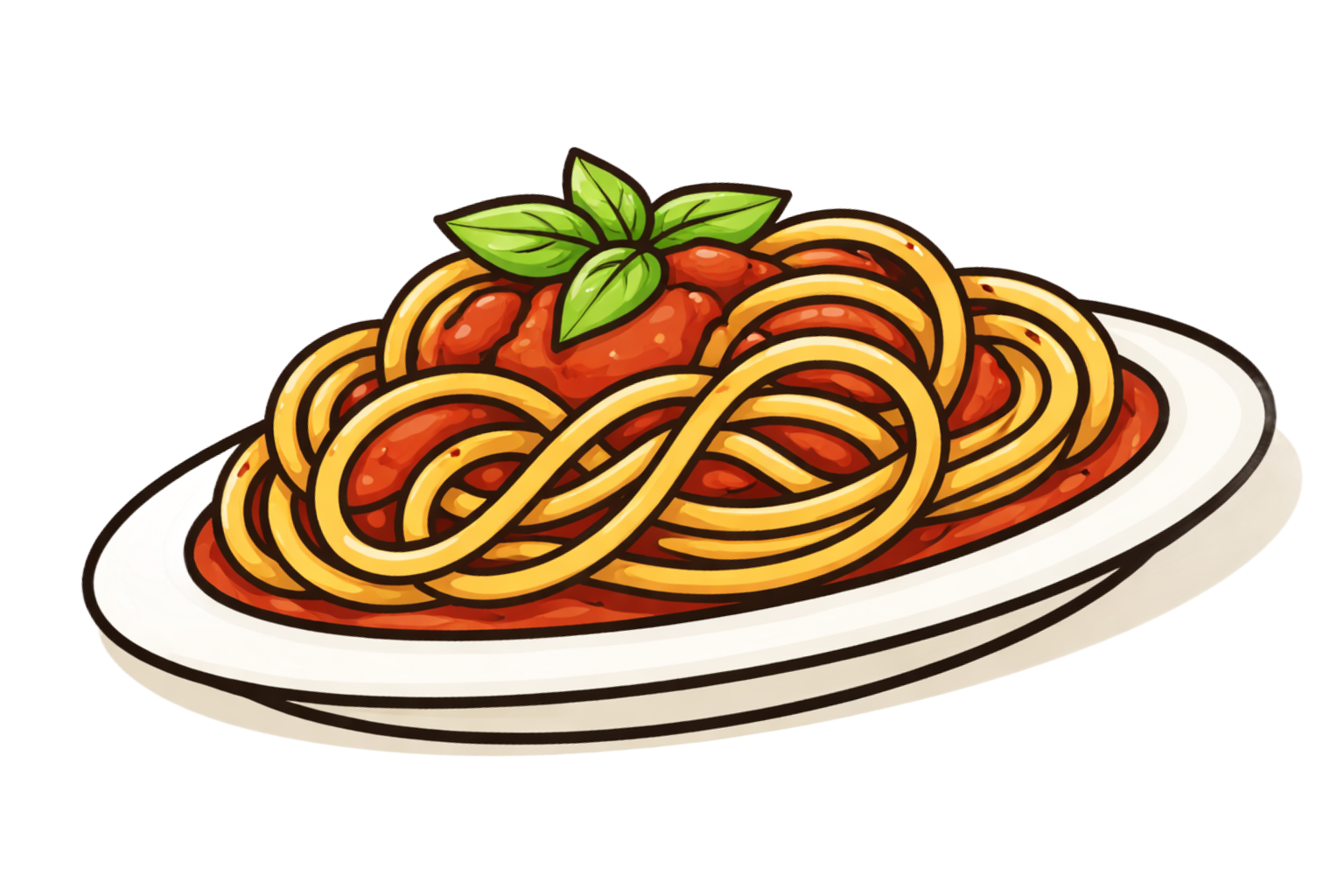Illustrazione piatto di spaghetti