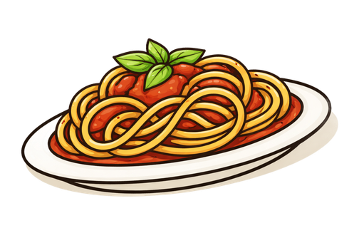 Illustrazione piatto di spaghetti