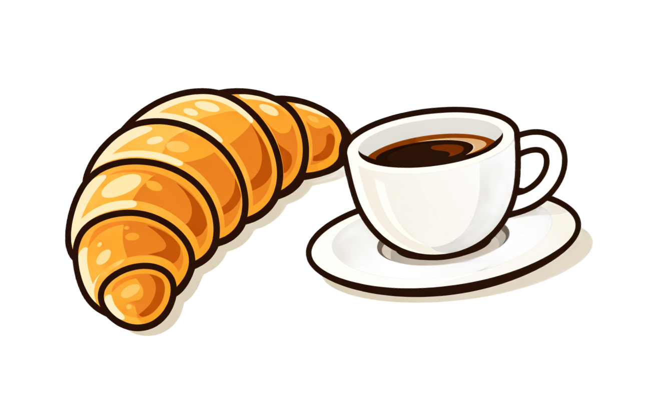 Illustrazione Cornetto e caffè