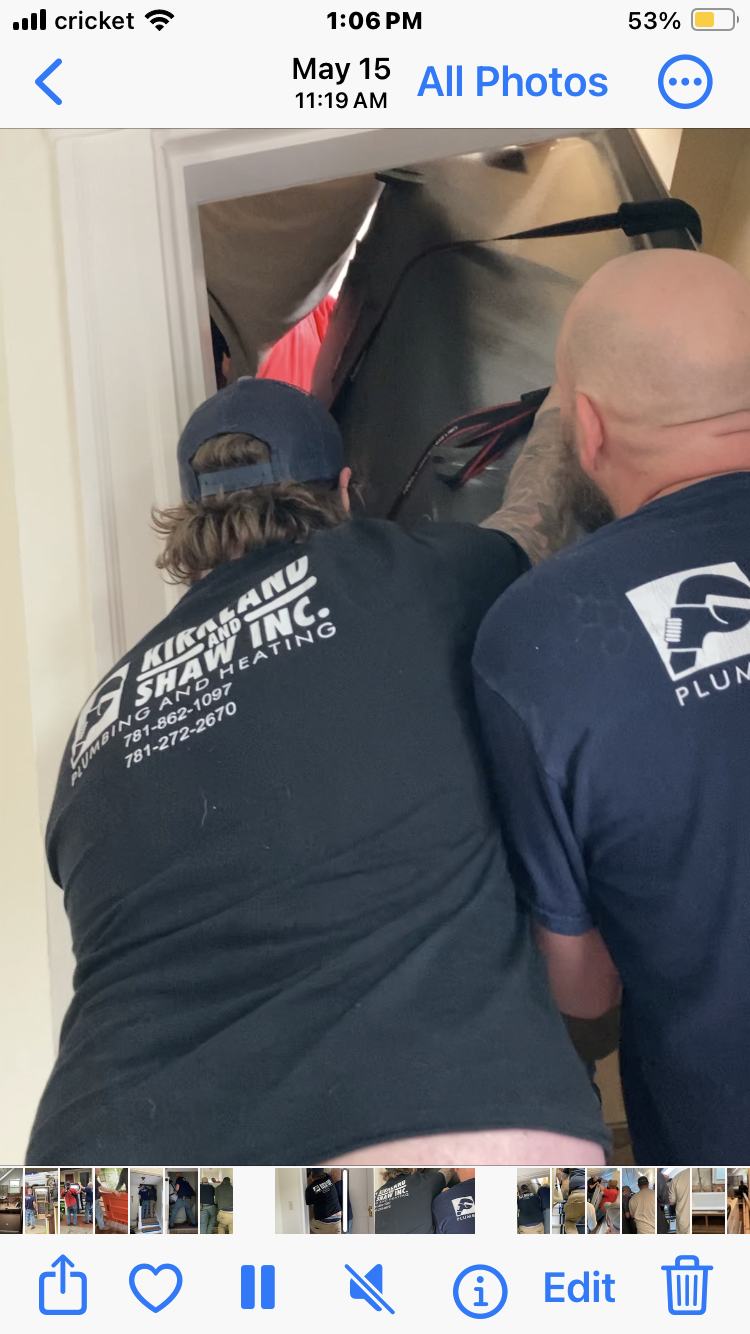 Cast iron tub installation by Kirkland and Shaw