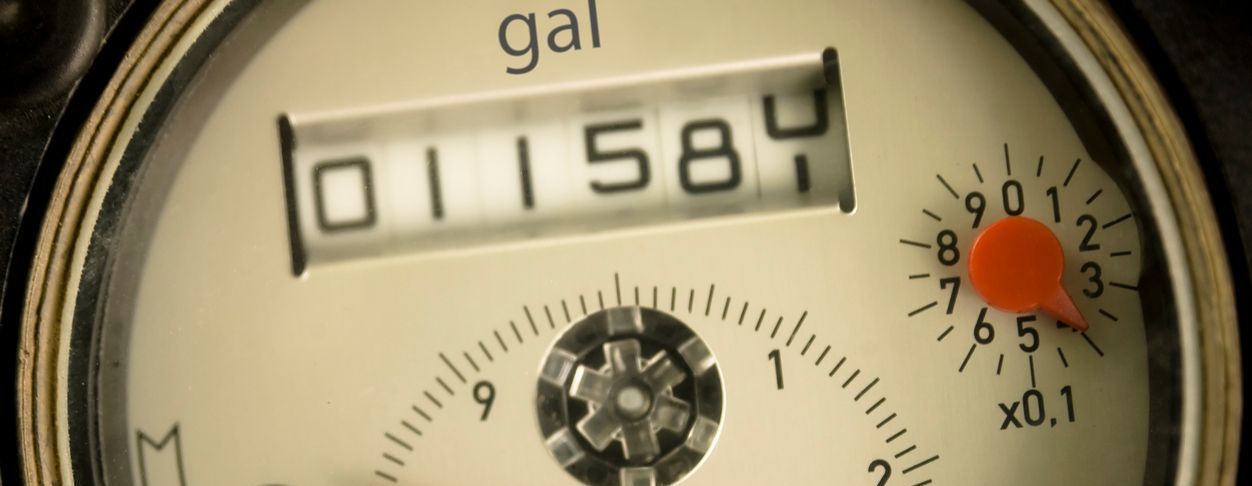 Close-up of a water meter
