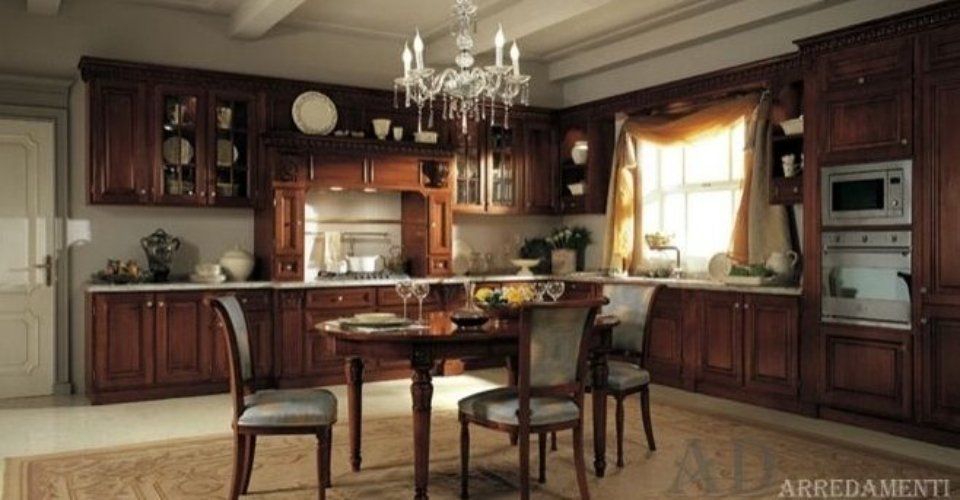 Cucina con lampadario