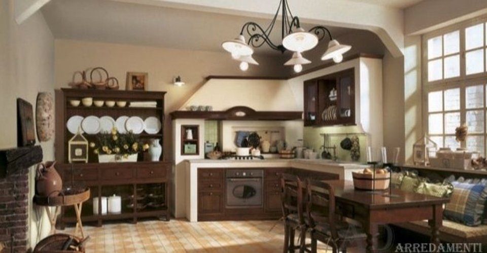 Cucina rustica marrone scuro