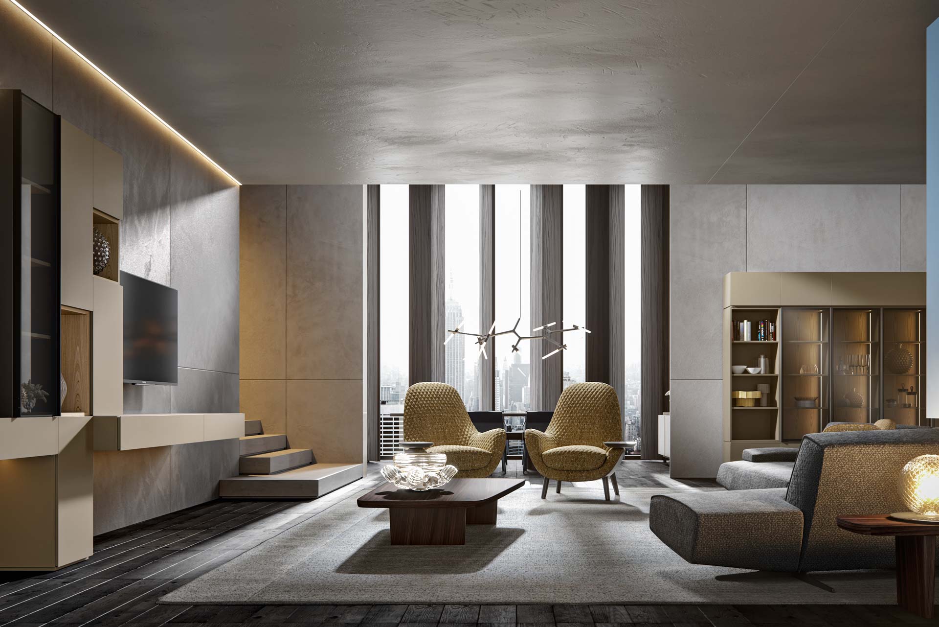 Zona living con poltrone