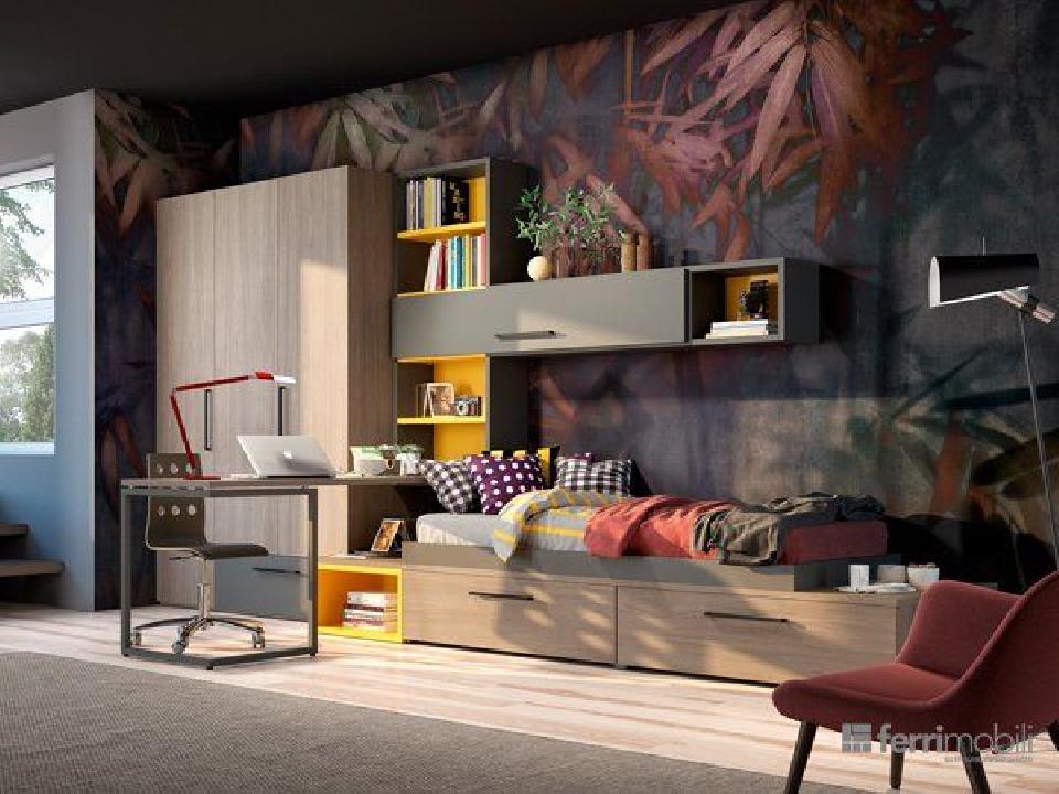 Cameretta con mobili in legno