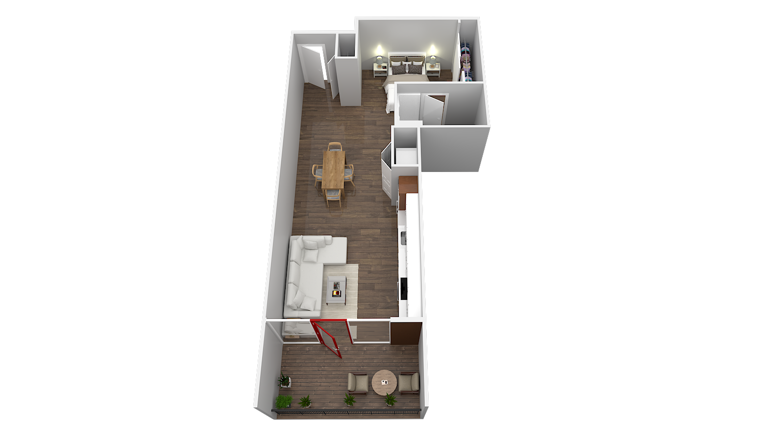 One  Bedroom 1.5