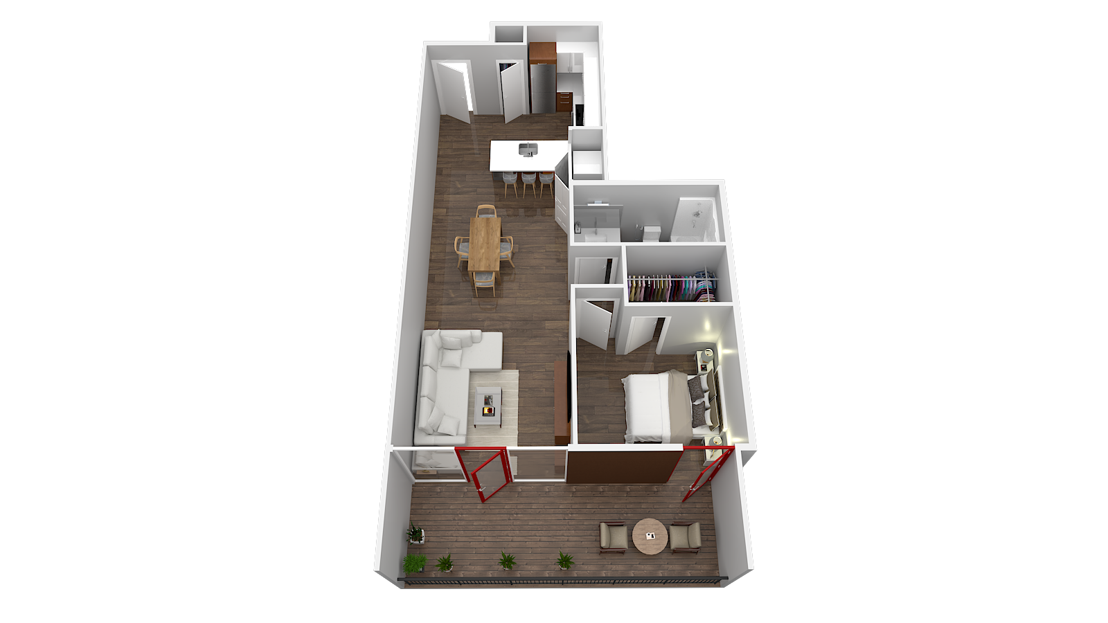 One  Bedroom 1.7