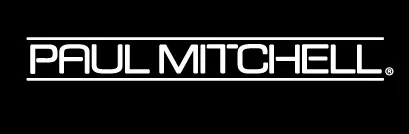 Das Paul Mitchell-Logo befindet sich auf schwarzem Hintergrund