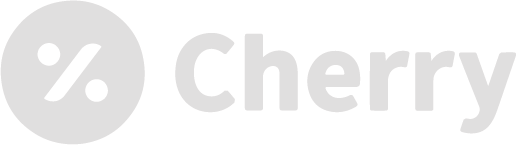 The word cherry is written in a circle on a white background.