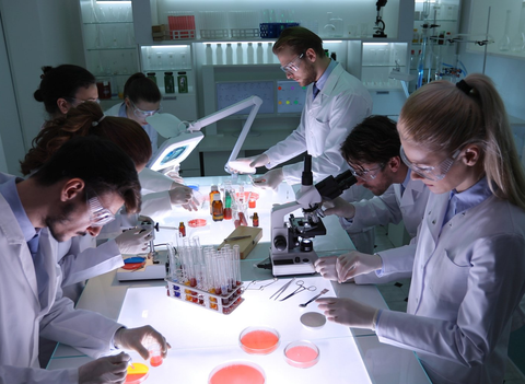 Team of Forensics Scientists Working in Scientific Laboratory, Medical Activity for Researchers in Science Lab
