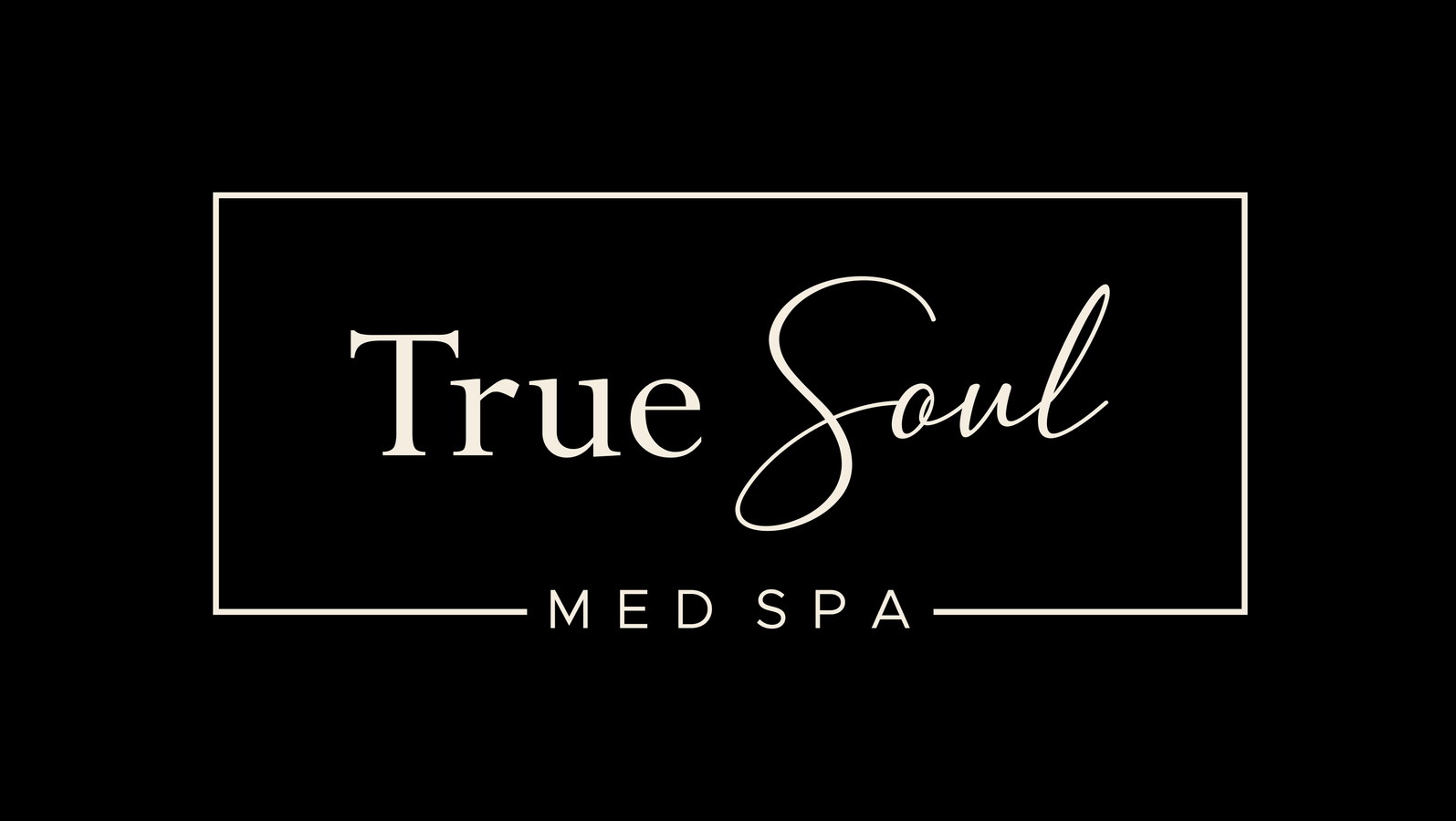 a black and white logo for a spa called true soul med spa .