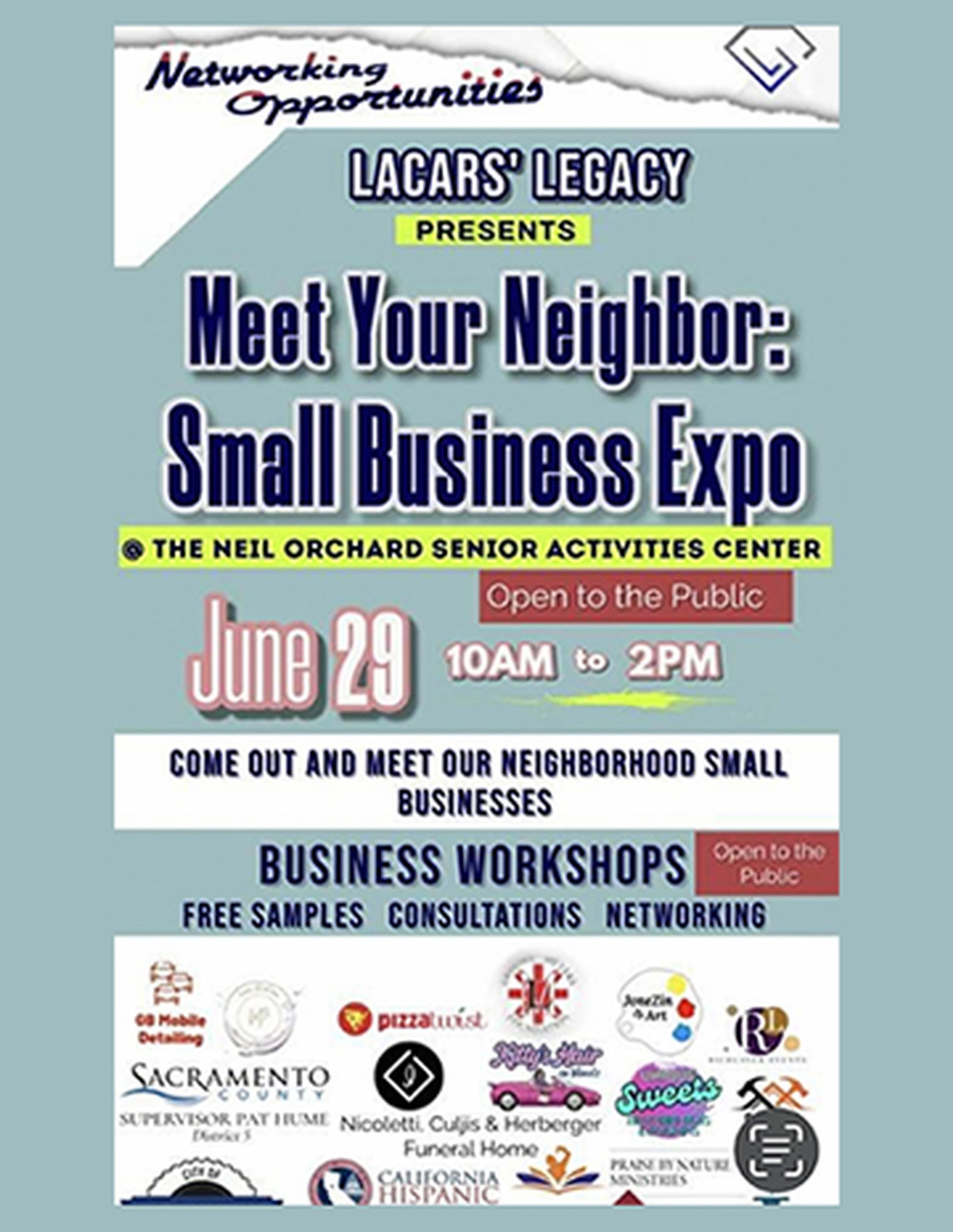 A poster for a small business expo on june 29