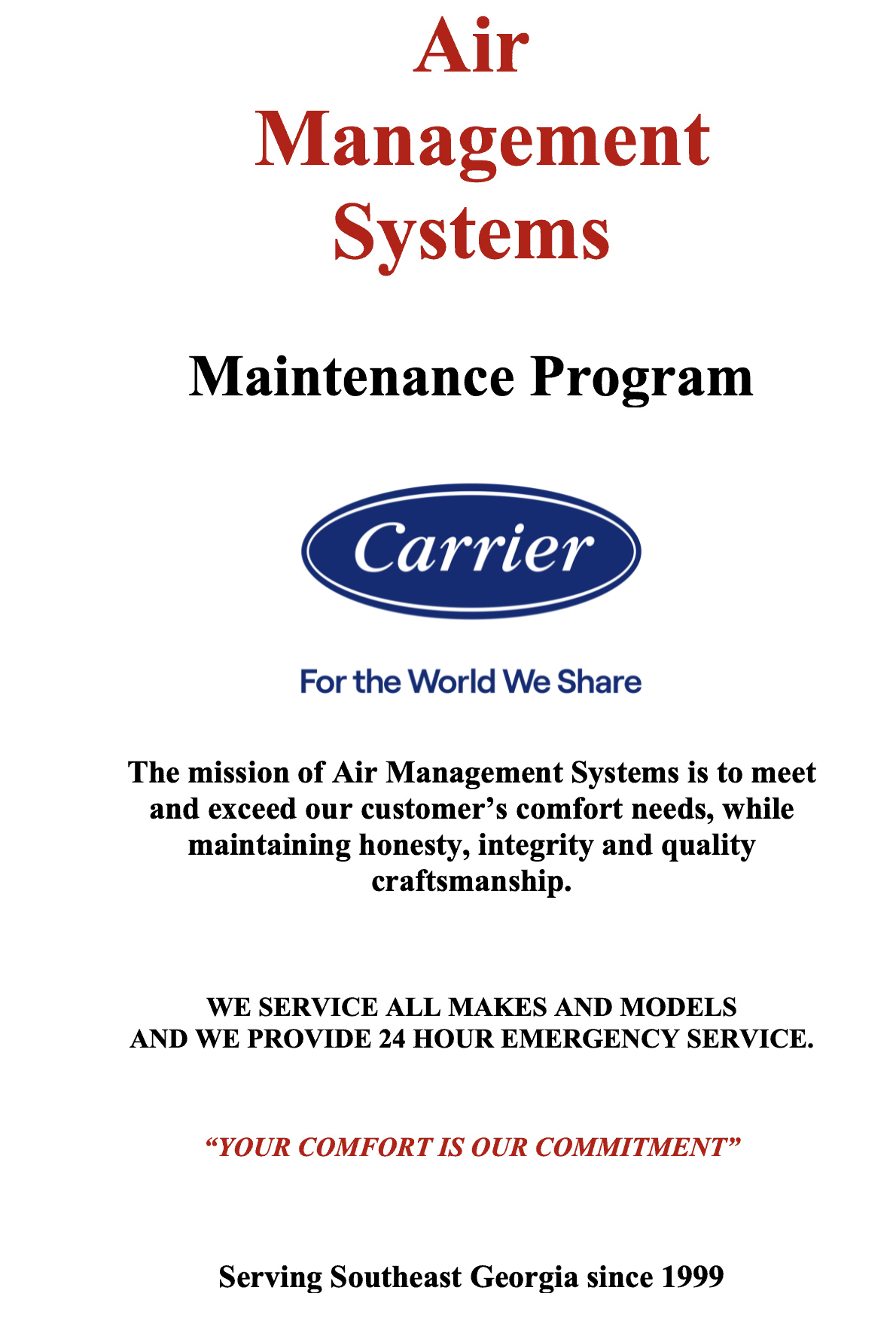 our maintenance program
