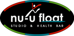 The logo for nu-u float studio & health bar