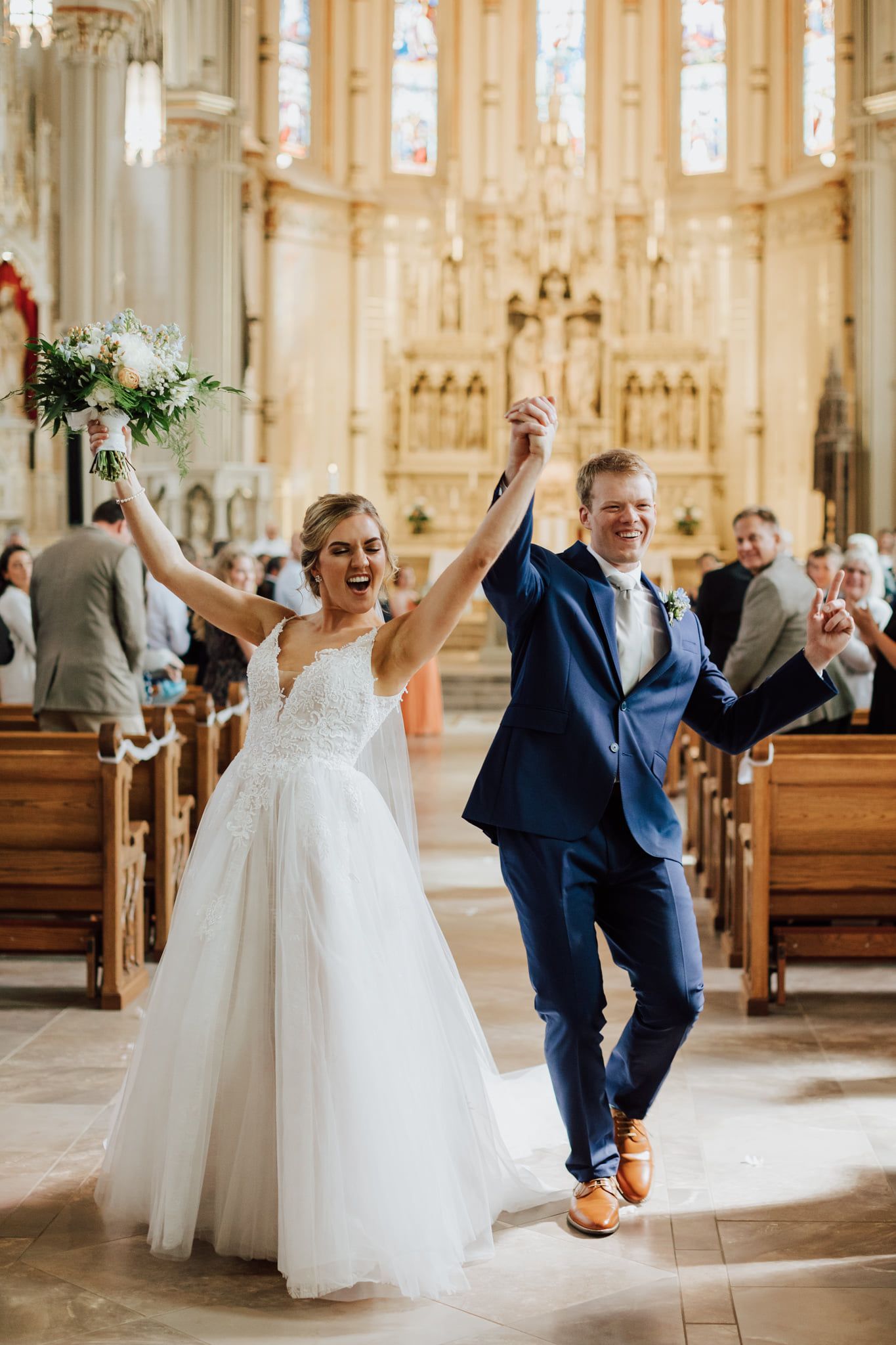 couple exiting their wedding ceremony, sound sensations entertainment