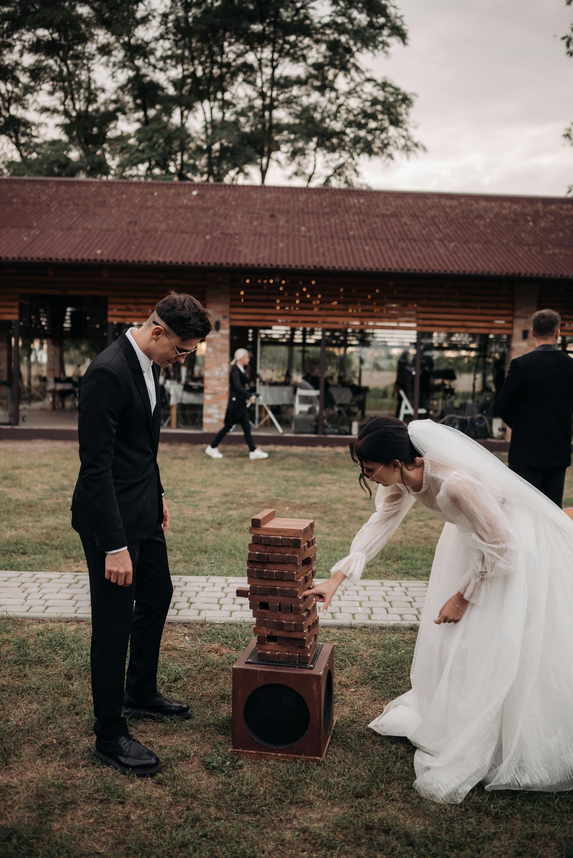 Wedding Couple at Poplar Creek Barn during the Grand March and wedding party introductions, Sound Sensations Entertainment