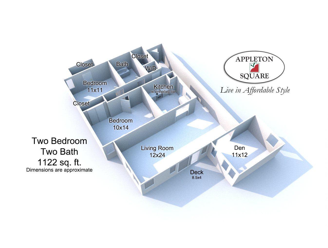 Floor Plan: 2 Bed 1 Bath