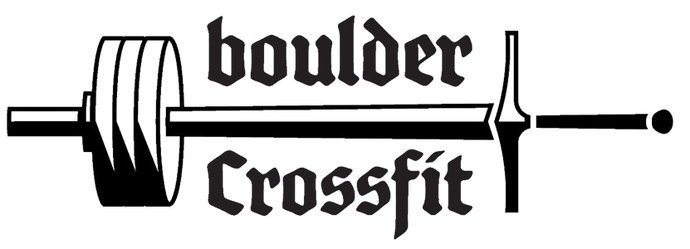 A black and white logo for boulder crossfit