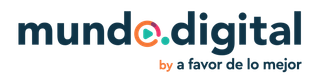 Logotipo de Mundo Digital: Texto azul oscuro