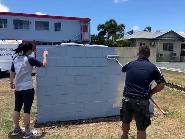 painting brick wall