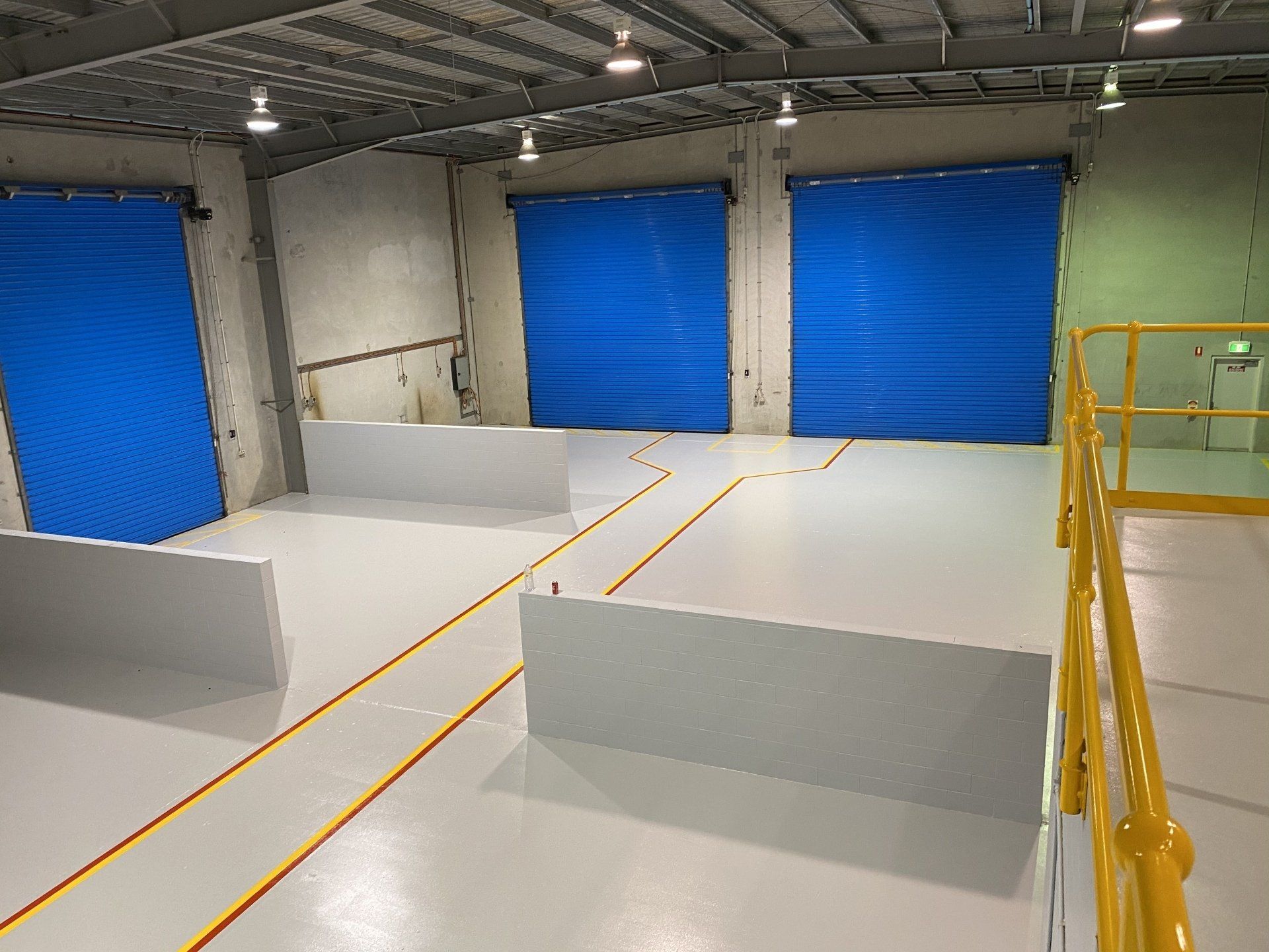 painting & flake flooring in warehouse