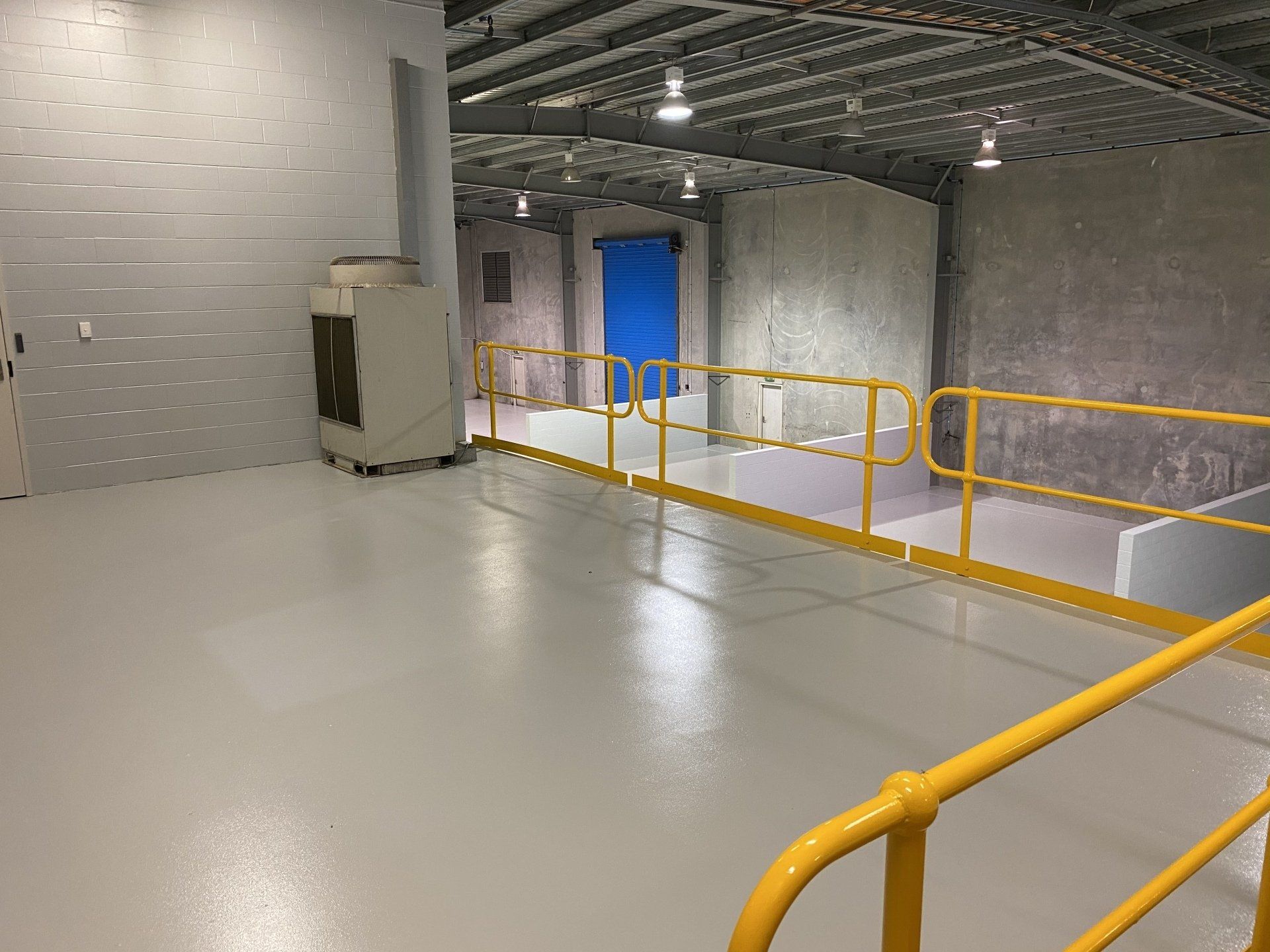 painting & flake flooring in warehouse