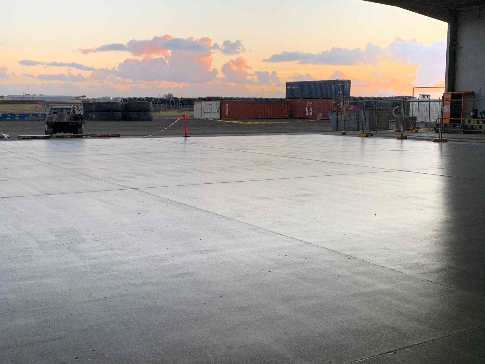 flake flooring outside business