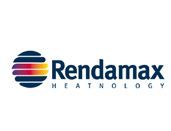 Een logo voor rendamax warmtetechnologie met een kleurrijke cirkel op een witte achtergrond.