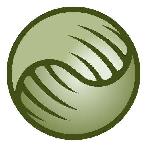 A green circle with a spiral inside of it