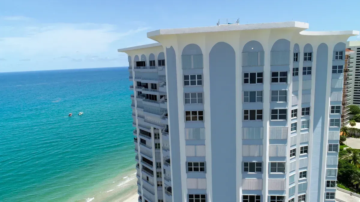 Hurricane windows for building.