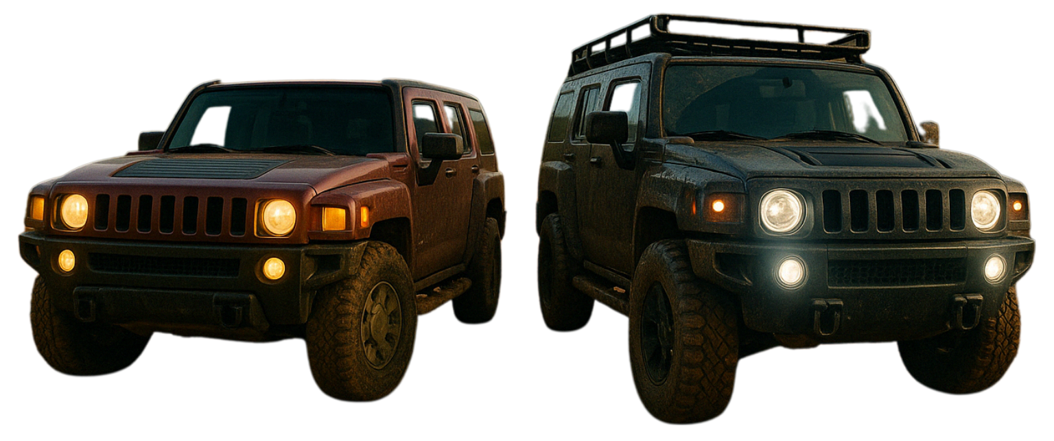 Hummer H3 with upgraded headlights