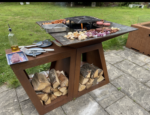 corten steel bbq grill