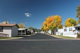Row of mobile homes.