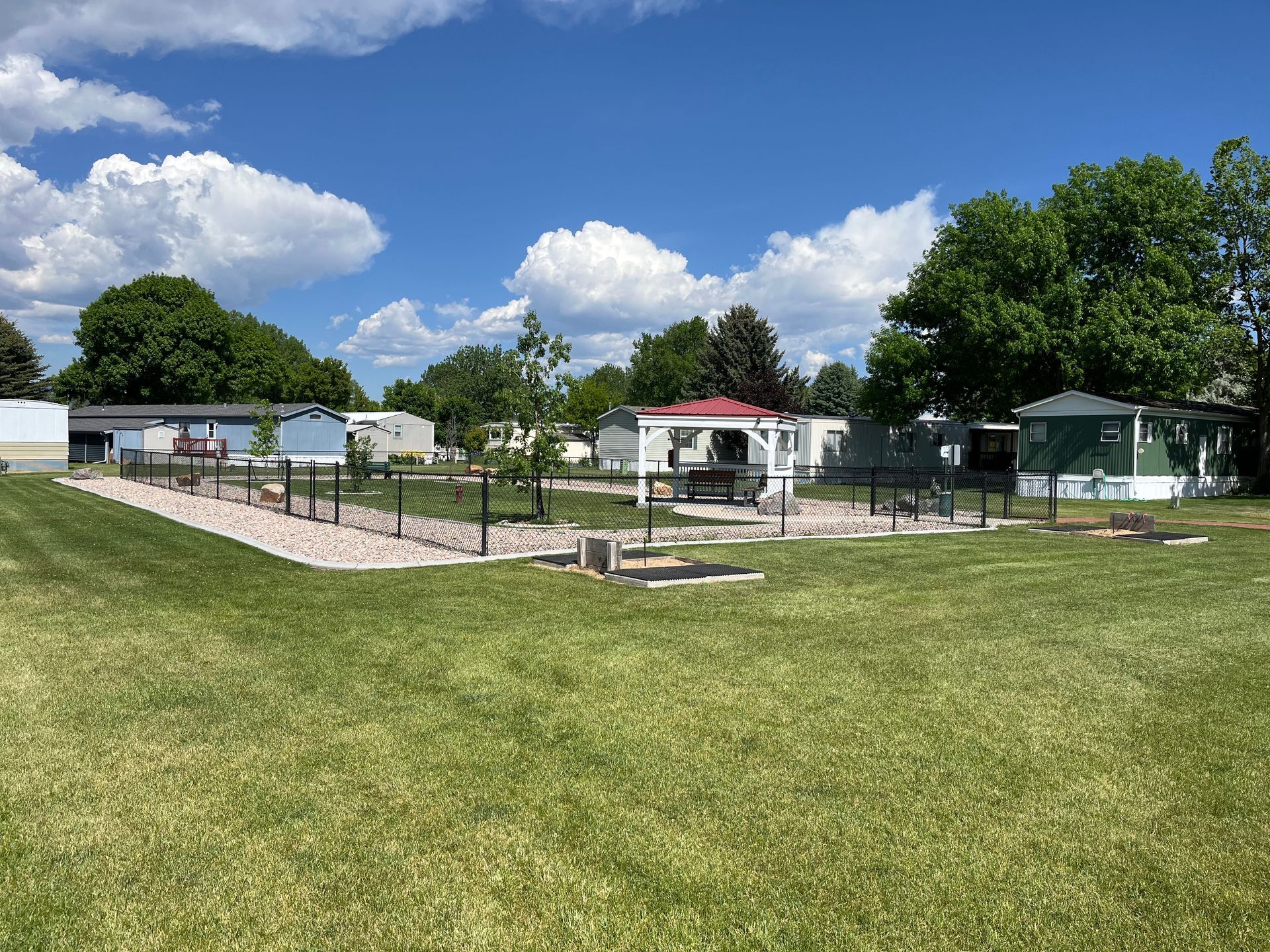 mobile homes and field