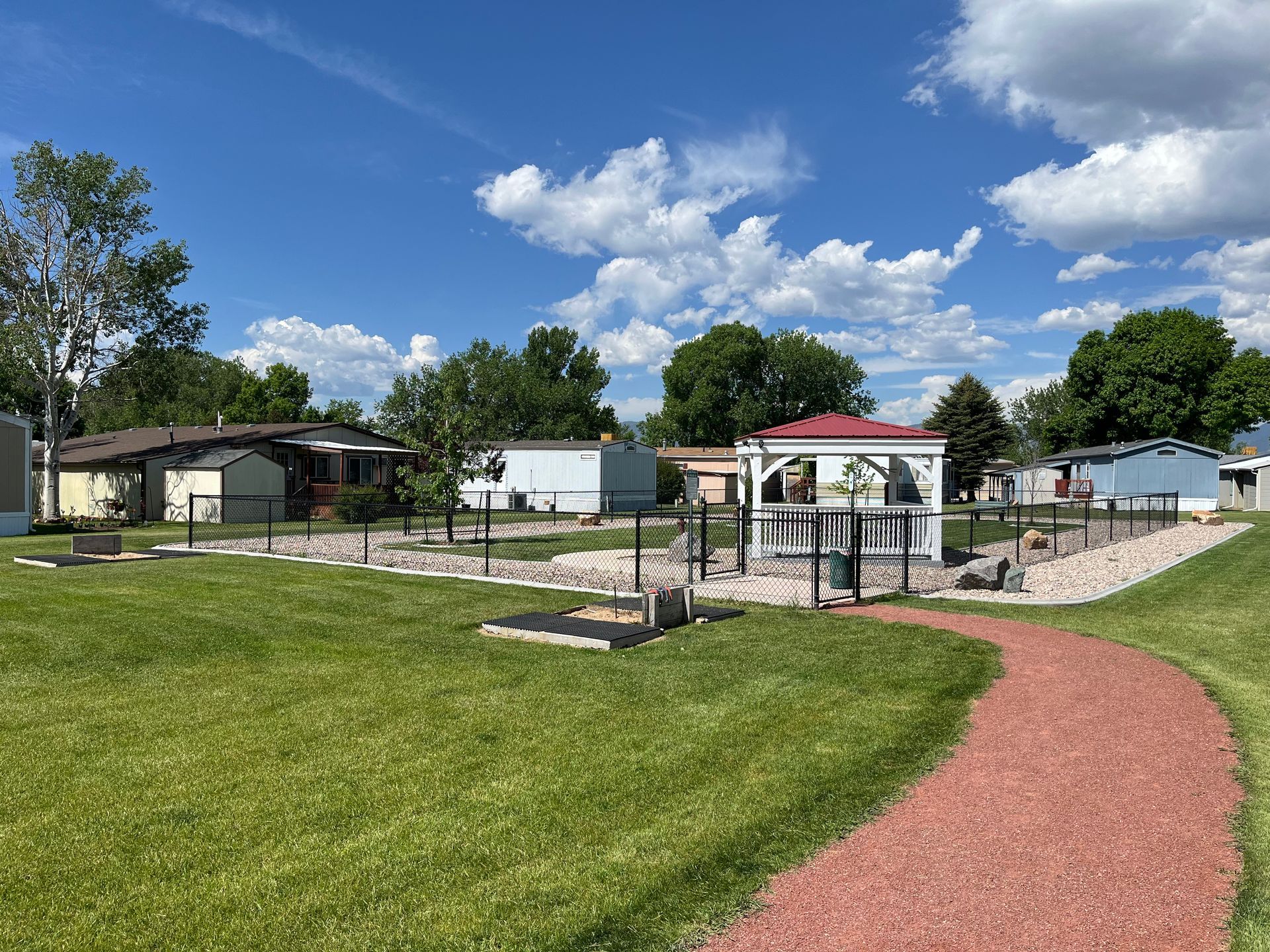 mobile homes and field