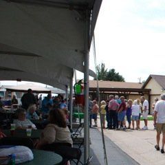 Community members gathering