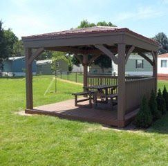 Gazebo with picnic table