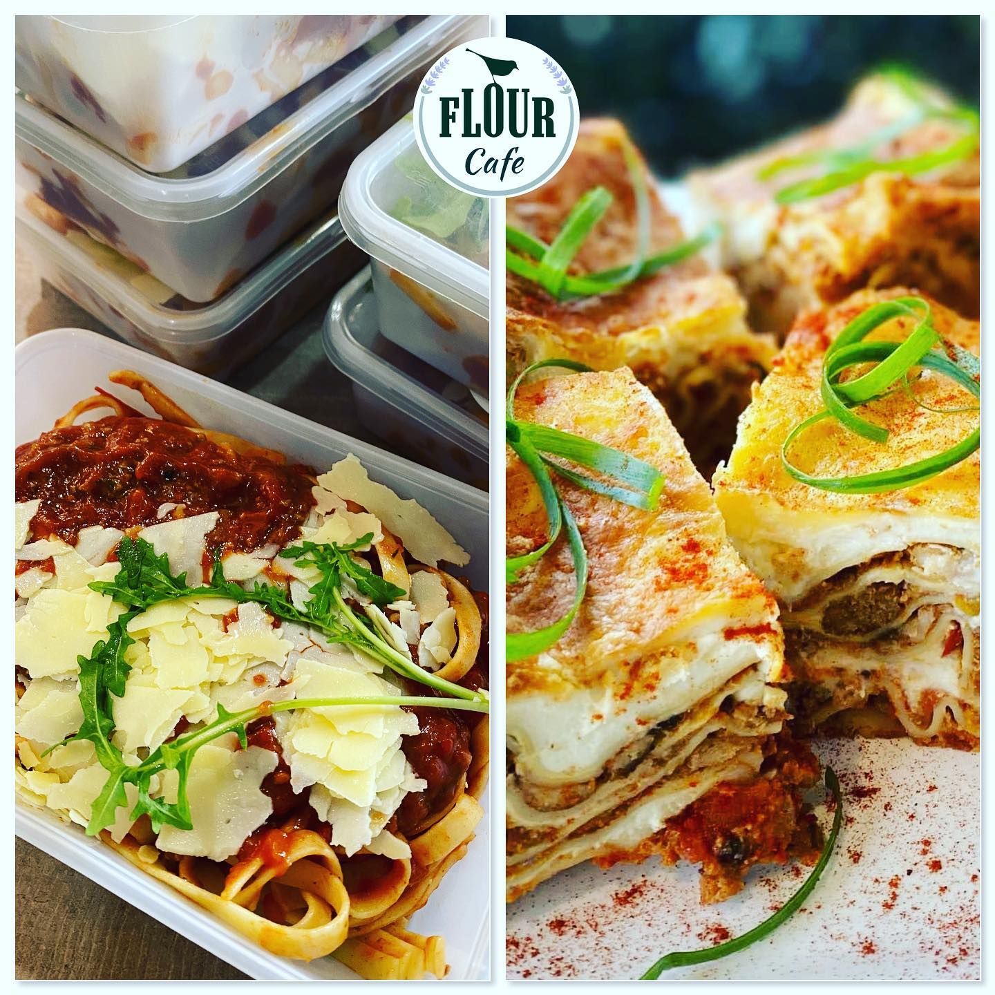 A Pasta Dish and Layered Pastry Slices From Flour Cafe — Flour in Yeppoon, QLD