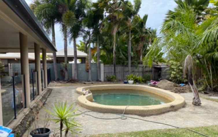 Swimming Pool Surrounds Before Landscaping — Trinity Landscape in Cairns, QLD