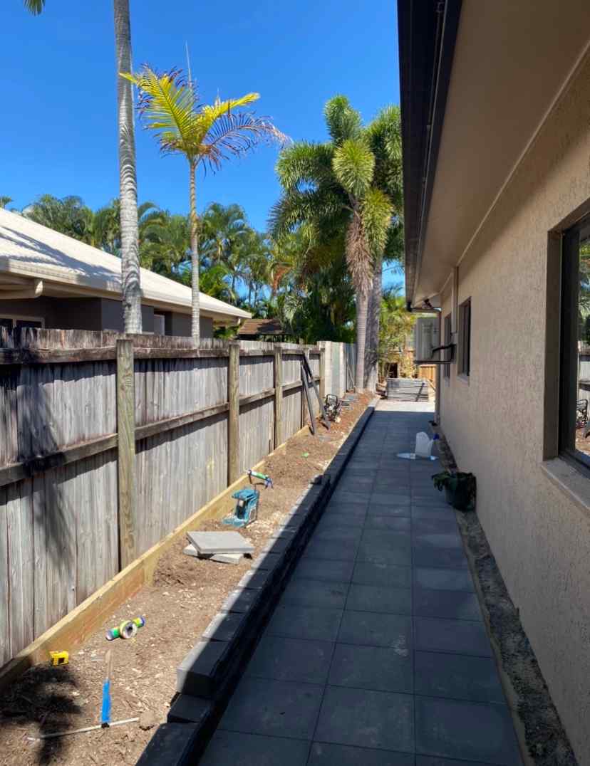 Side of House After Paved Concrete — Trinity Landscape in Cairns, QLD