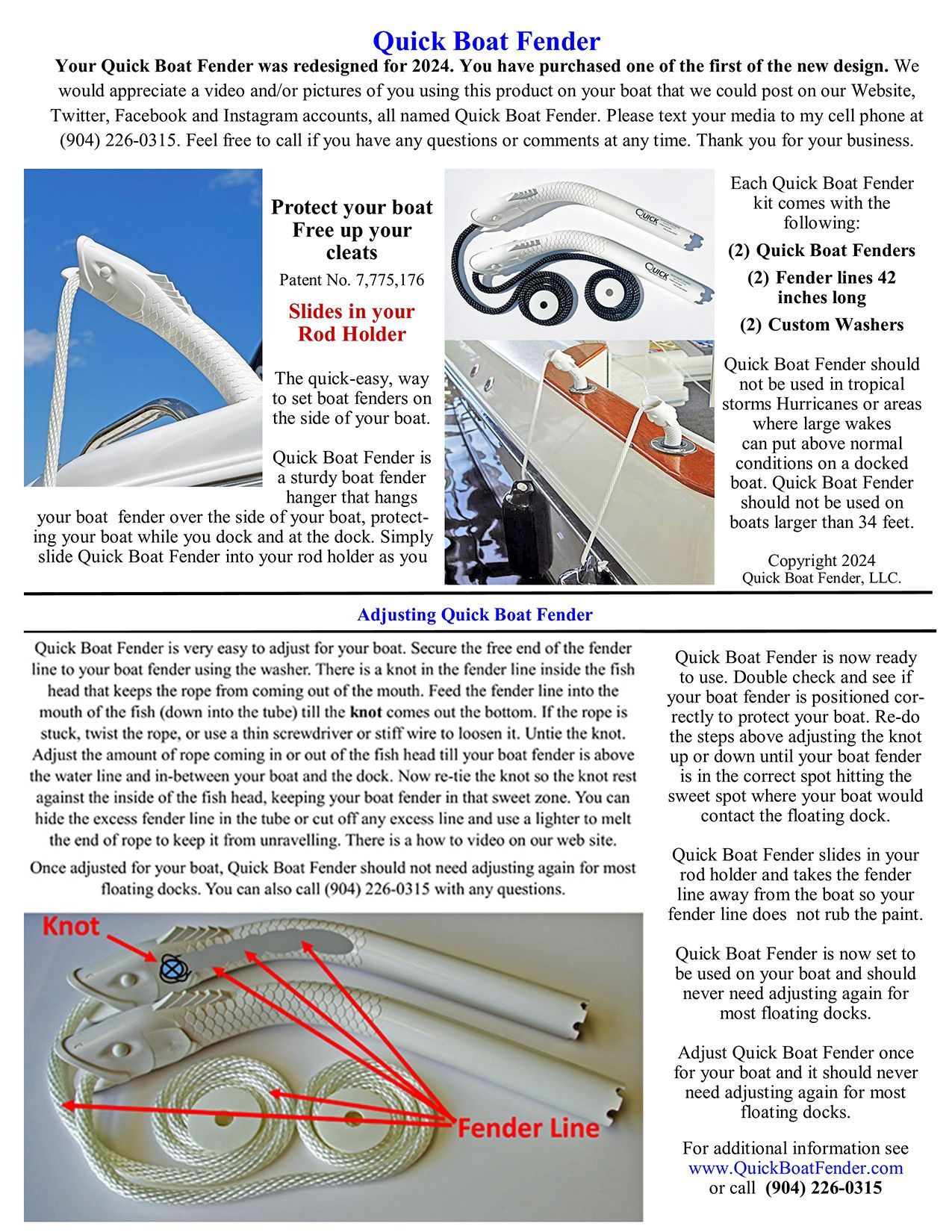 There is a picture of a boat and a picture of a fender.