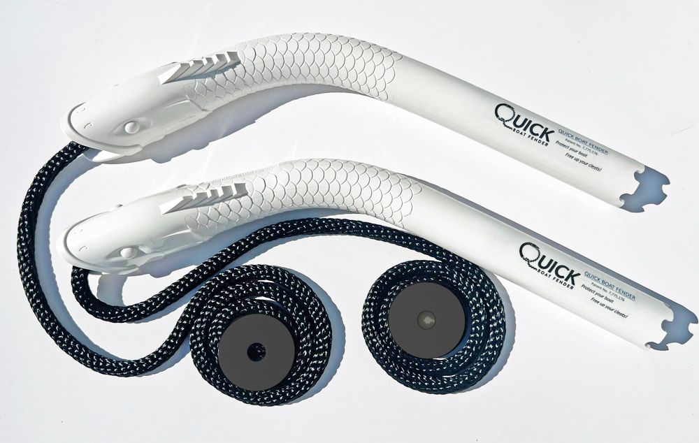 The word quick that is on a white object